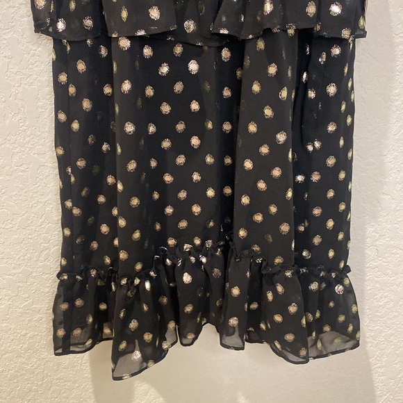 Lini Mini Dress Sleeveless with Ruffle Waist Black and Gold - Small - Picture 5 of 12